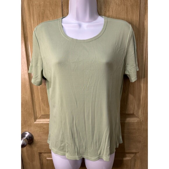 Double D Ranch Womens Short Sleeve Green Top Size Medium Western - Picture 1 of 6